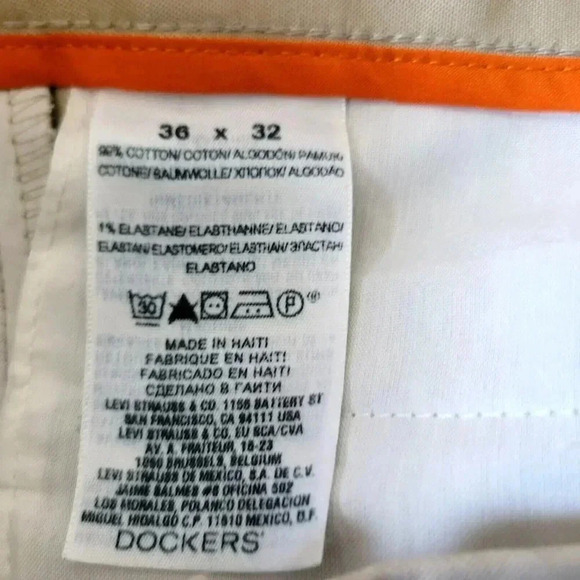 Dockers D3 Khaki Pants 36" x 32" Men's Pleated Front Classic Fit - Picture 3 of 3